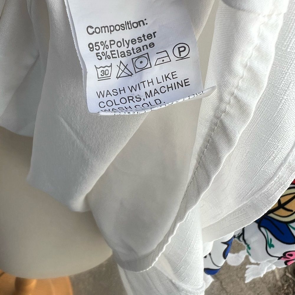 🦋Shein Floral Embroidered White Dress Size L (AA2) - Picture 10 of 10